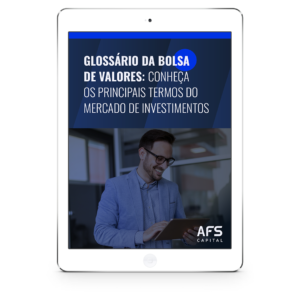 Tablet com o Glossário da Bolsa de Valores da AFS Capital Assessoria de Investimentos